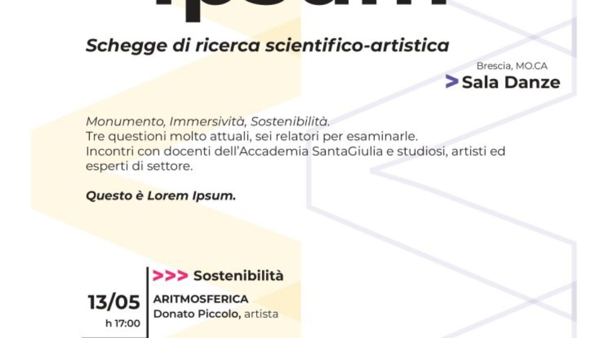 Locandina Lorem Ipsum - sostenibilità A4 agg data